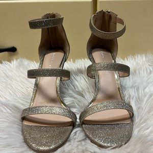 Kelly & Katie gold strappy stilettos
